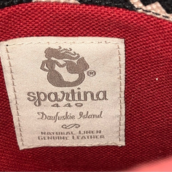 Spartina 449 Daufuskie Island crossbody purse Leather & Linen Black & Tan - Picture 8 of 8